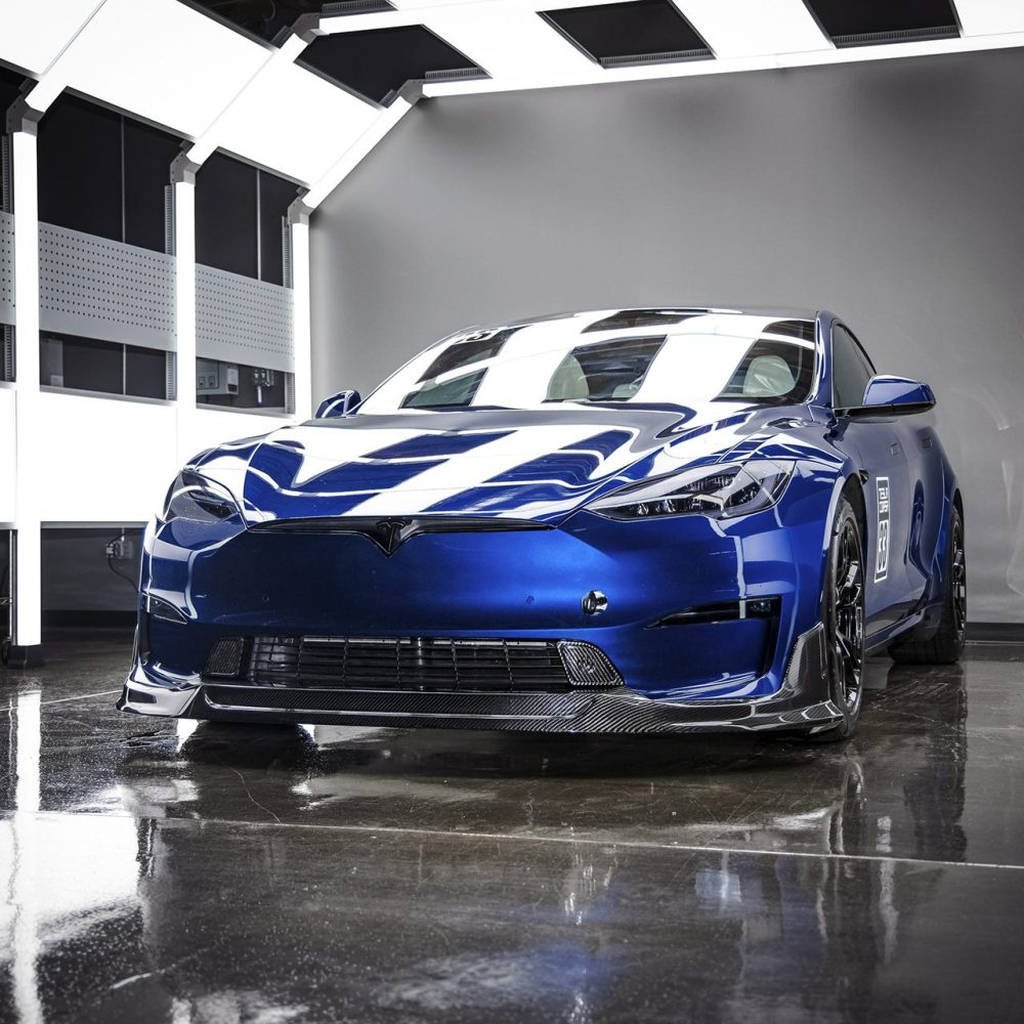 UNPLUGGED PERFORMANCE UP-MS2-365-10.1 Aero Pad Pair 16mm for Front Diffuser Autobahn, Gloss Carbon for TESLA Model S2 2021 Photo-14 
