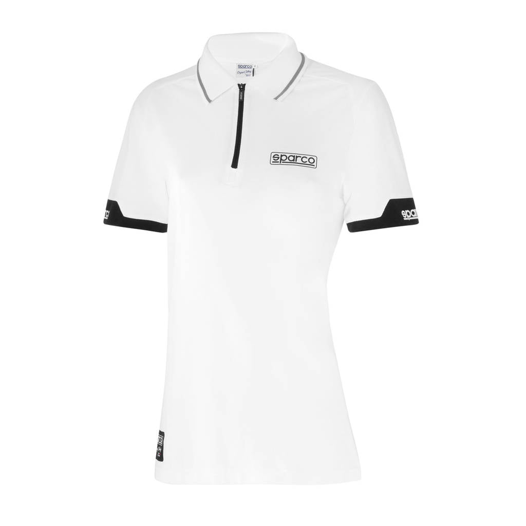 SPARCO 013036LBI3L Polo zip lady white L Photo-0 