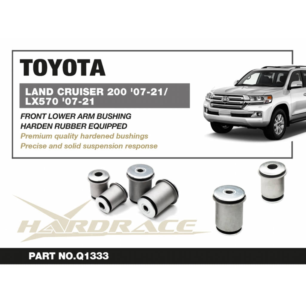 HARDRACE Q1333 Front lower arm bushing kit (harden rubber) (Front bush id=23mm) - 4pcs/set for TOYORA LAND CRUISER (J200) 2007-2021 Photo-1 