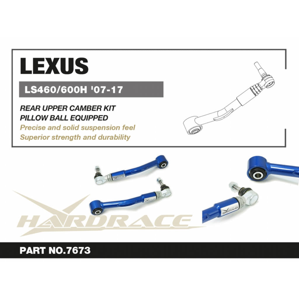 HARDRACE 7673 Rear Upper Camber Kit (Pillow Ball) 2PCS / SET for LEXUS LS460 / 600H '07-17 Photo-1 