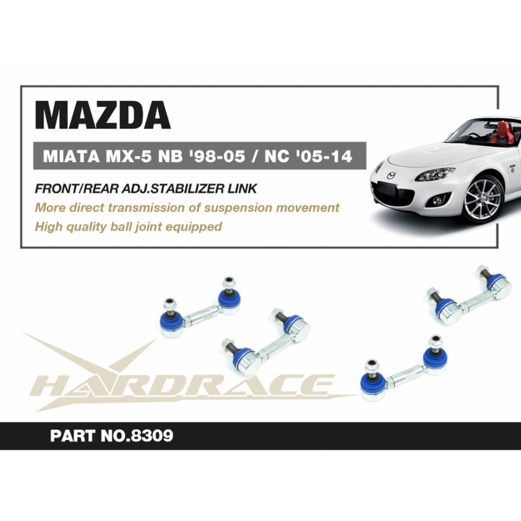 HARDRACE 8309 Front / rear Adj. Stabilizer Link 2PCS / SET for MAZDA MIATA NB '98-05 Photo-1 