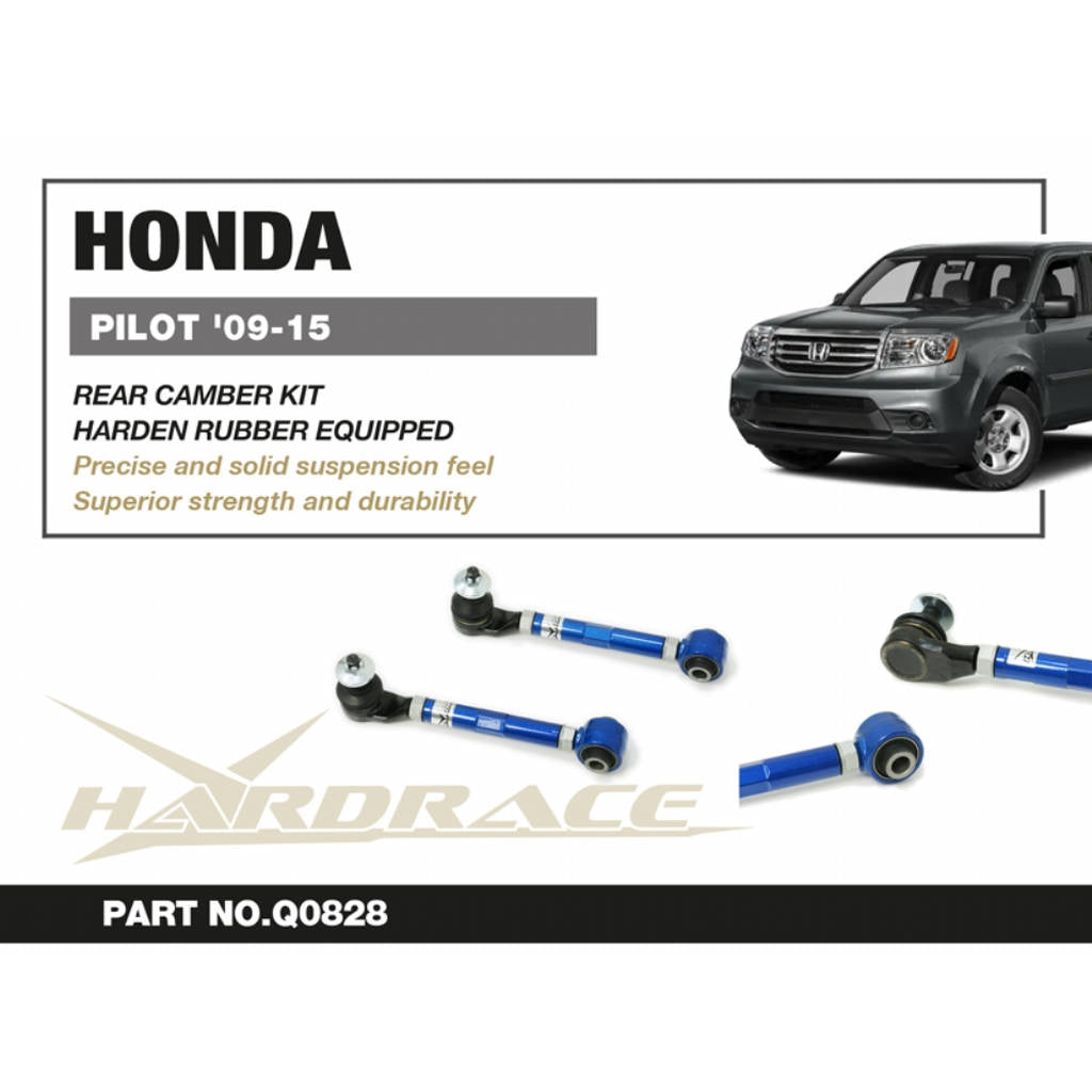 HARDRACE Q0828 Rear Upper Camber Kit (Harden Rubber) - 2PCS / SET for HONDA PILOT '09-15 Photo-1 