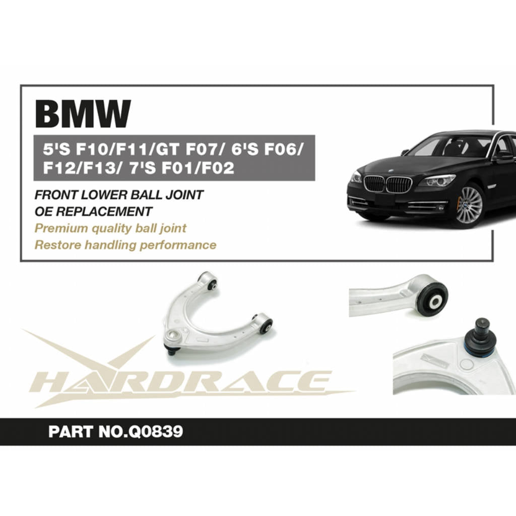 HARDRACE Q0839 Front Upper Arm (Harden Rubber) - 2PCS / SET for BMW 5'S F10 / F11 / GT F07 / 6'S F06 / F12 / F13 / 7'S F01 / F02 Photo-1 