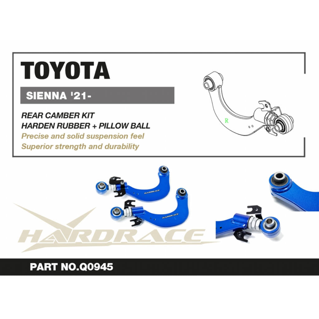 HARDRACE Q0945 Rear Camber Kit (ONE SIDE Rubber ONE SIDE Pillow Ball) - 2PCS / SET for TOYOTA SIENNA '21- Photo-1 