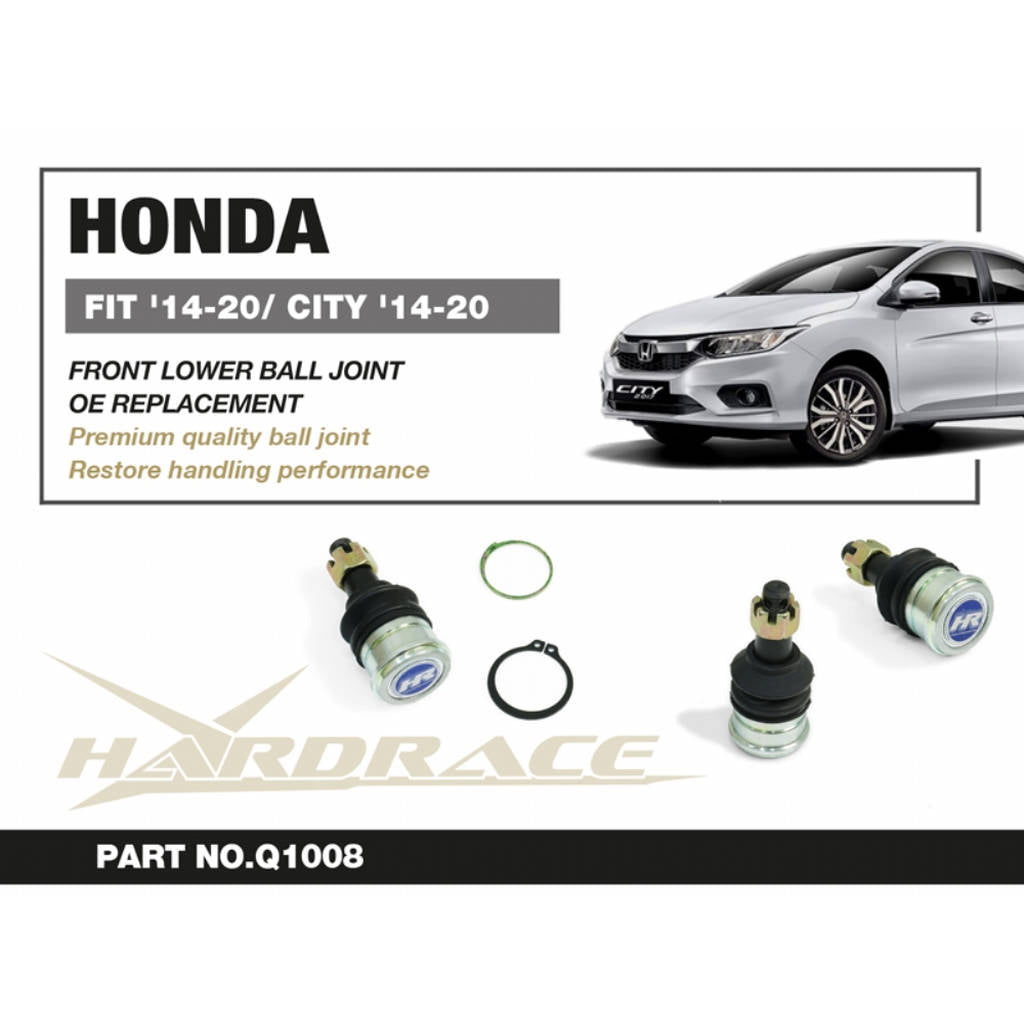 HARDRACE Q1008 Front Lower Ball Joint - 2PCS / SET OE Replacement for HONDA FIT GK '14-20 / CITY '14-20 Photo-1 
