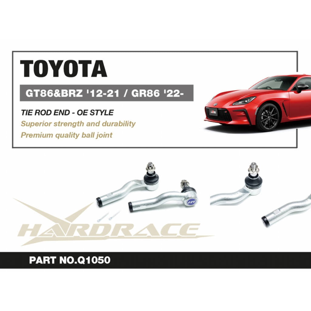 HARDRACE Q1050 Tie Rod End (OE STYLE) - 2PCS / SET for TOYOTA GT86 '12-21 / GR86 '22- SUBARU BRZ '12-21 Photo-1 