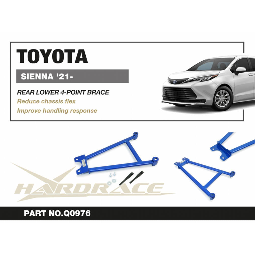HARDRACE Q0976 Rear Lower 4-POINTS Brace - 1PCS / SET for TOYOTA SIENNA '21- Photo-2 