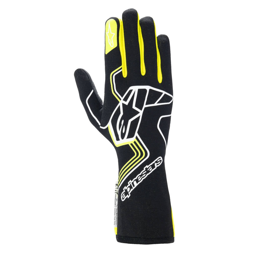 ALPINESTARS 3552024_155_XL Gloves Tech-1 race v4 FIA/SFI - Black / Yellow fluo, Size XL Photo-0 