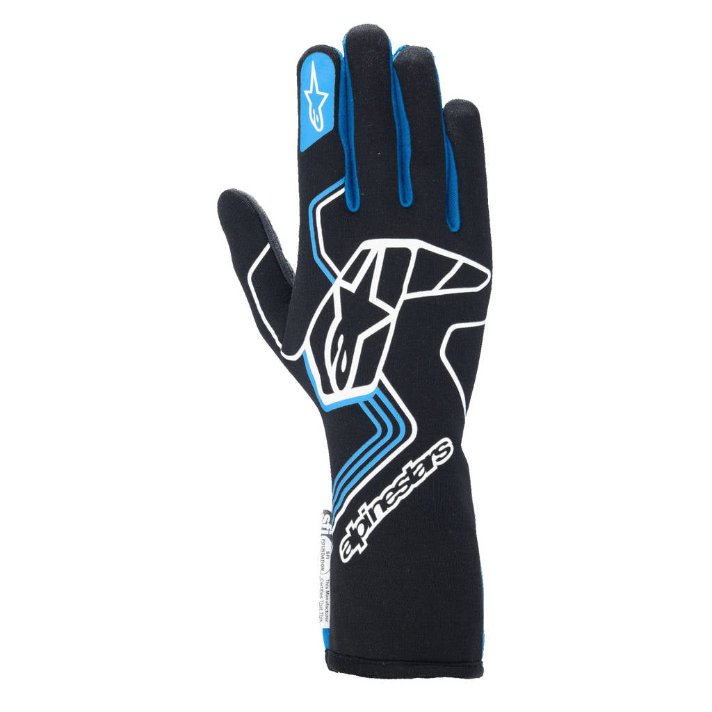 ALPINESTARS 3552024_17_L Gloves Tech-1 race v4 FIA/SFI - Black / blue, Size L Photo-0 