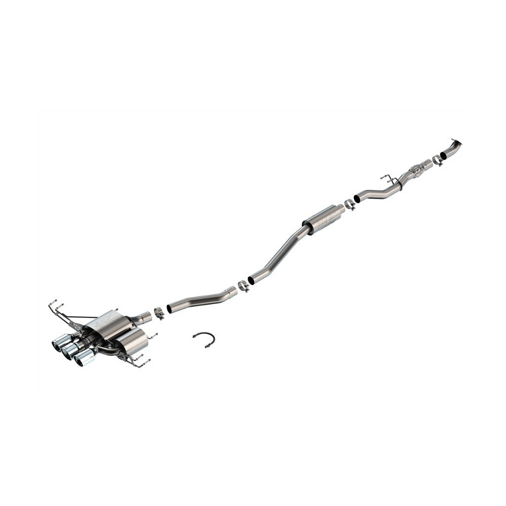 BORLA 140927 Exhaust system Cat-Back 2.75" ATAK 3 RD RL AC CR Tip 4" RD X 6.63", 4.5" RD X 4.75" for HONDA Civic Type R 2.0L 4 Cyl Turbo MT FWD 4DR Hatchback 2023 Photo-0 