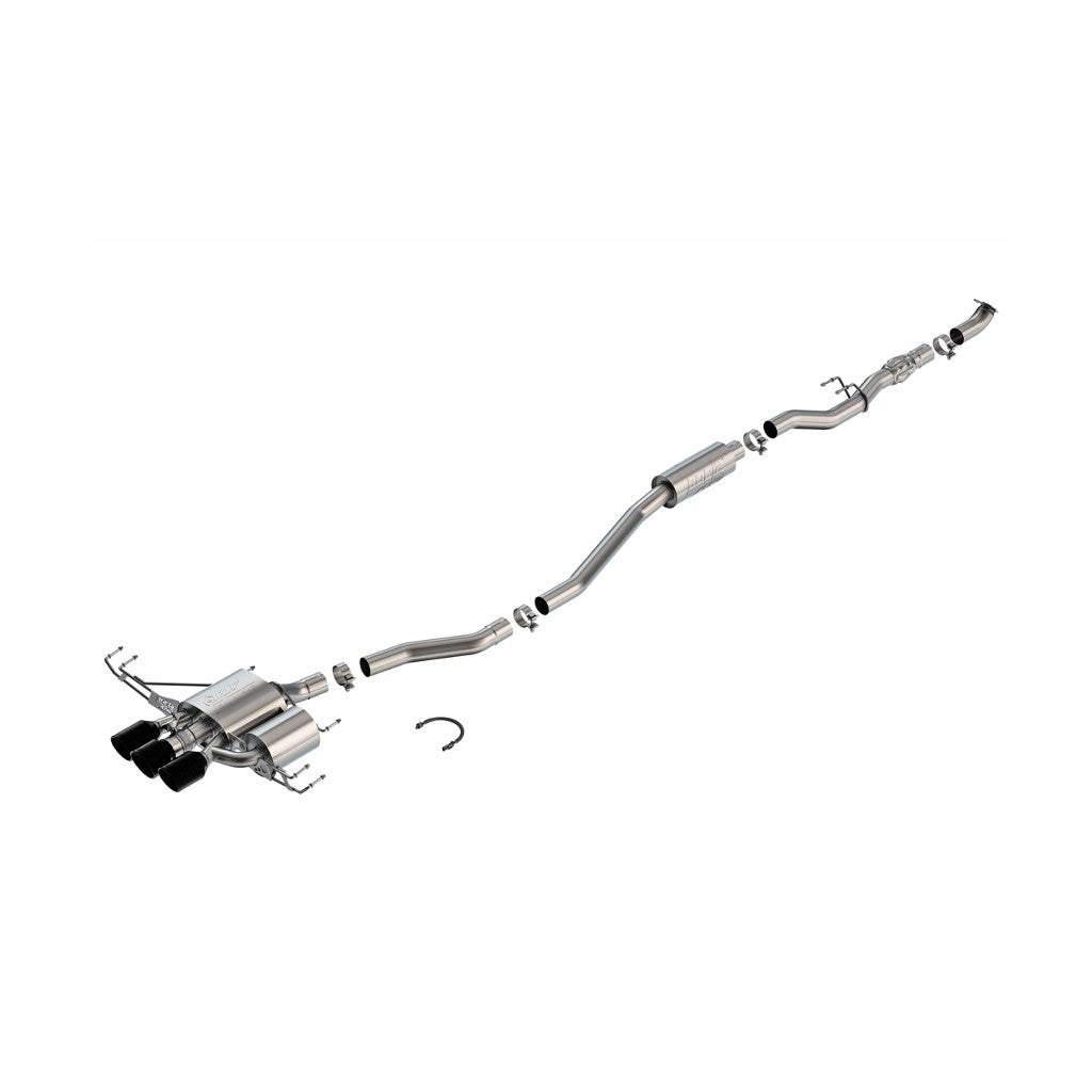BORLA 140927CB Exhaust system Cat-Back 2.75" ATAK 3 RD RL AC CB CR Tip 4" RD X 6.63", 4.5" RD X 4.75" Ceramic black for HONDA Civic Type R 2.0L 4 Cyl Turbo MT FWD 4DR Hatchback 2023 Photo-0 