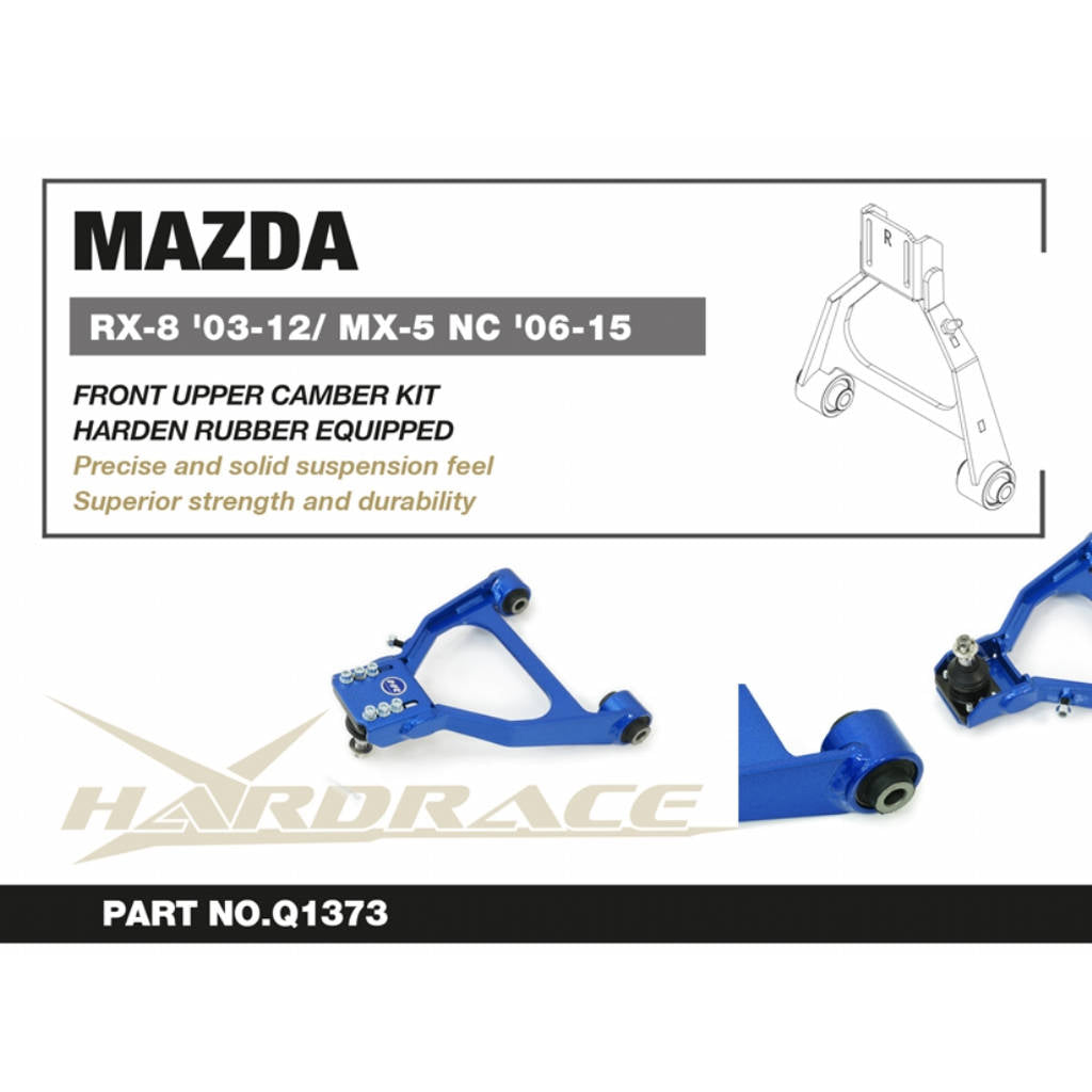 HARDRACE Q1373 Front upper camber kit (Harden rubber) - 2 Pcs/Set for MAZDA RX-8 2003-2012 / MX-5 2006-2015 Photo-1 