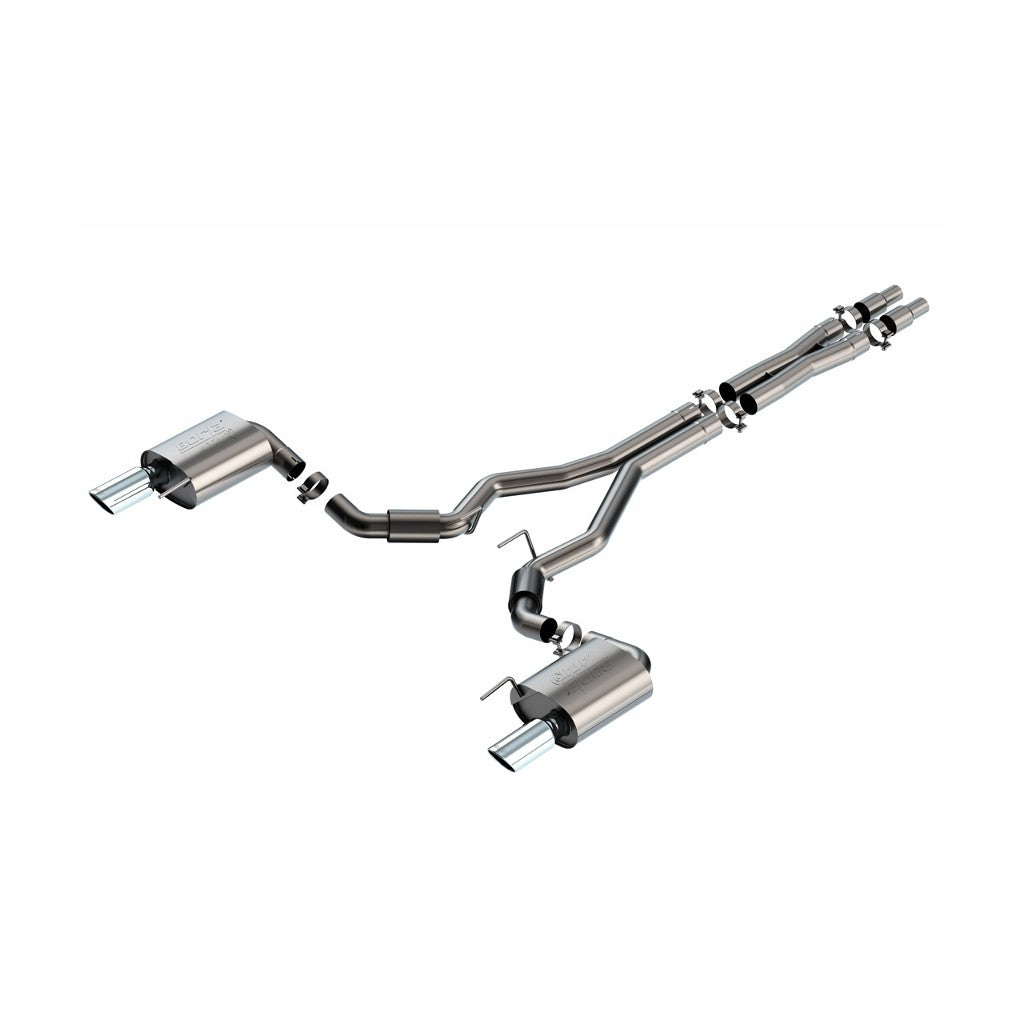 BORLA 140961 Exhaust system Cat-Back ATAK 3" S RD RL AC SR Tip: 4" RD X 10.50" (Non-active exhaust) for FORD Mustang GT 5.0L V8 2024 Photo-0 