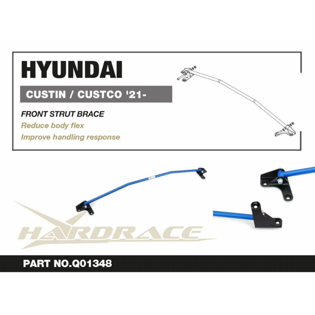 HARDRACE Q1348 Front strut brace - 1 Pcs/Set for HYUNDAI Custin / Custo 2021+ Photo-1 