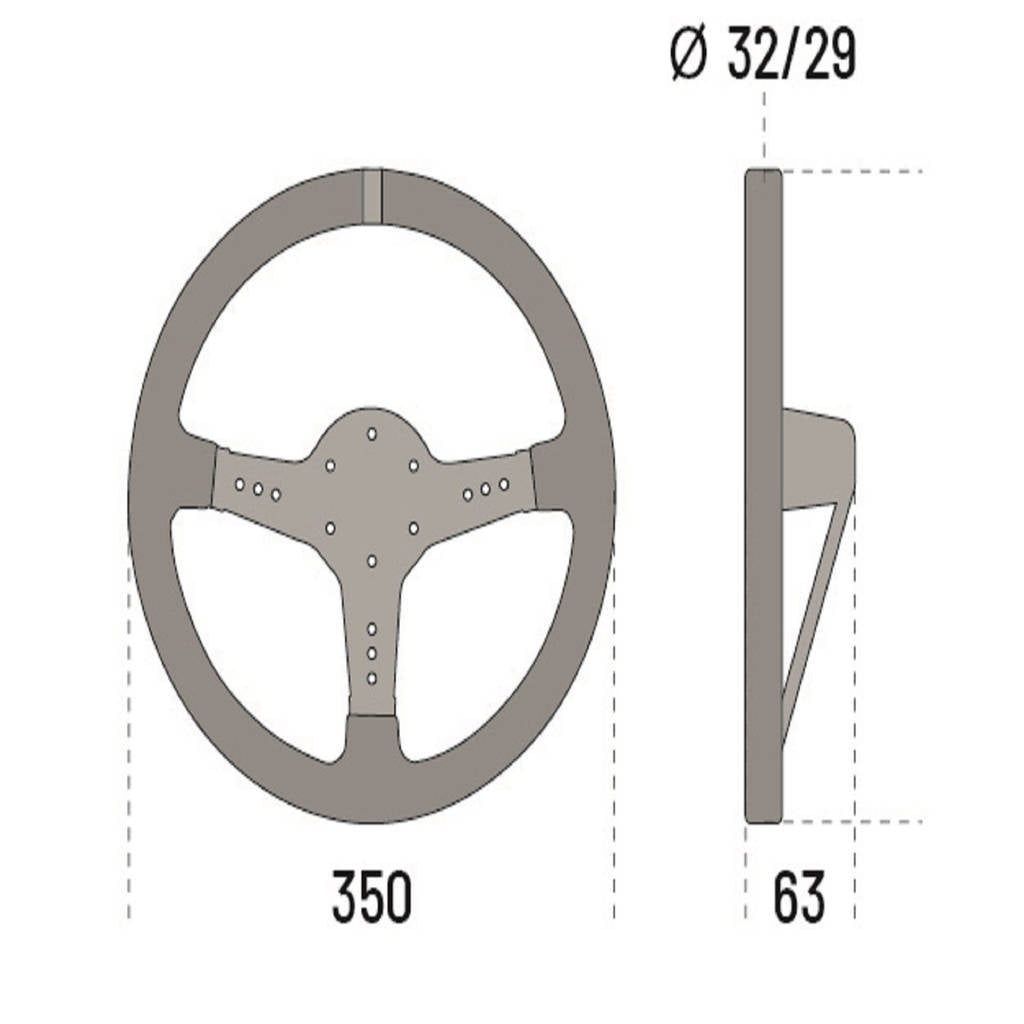 SPARCO 015L800SC Steering wheel L777, suede, black/titan, diam.350mm, reach 63mm Photo-2 
