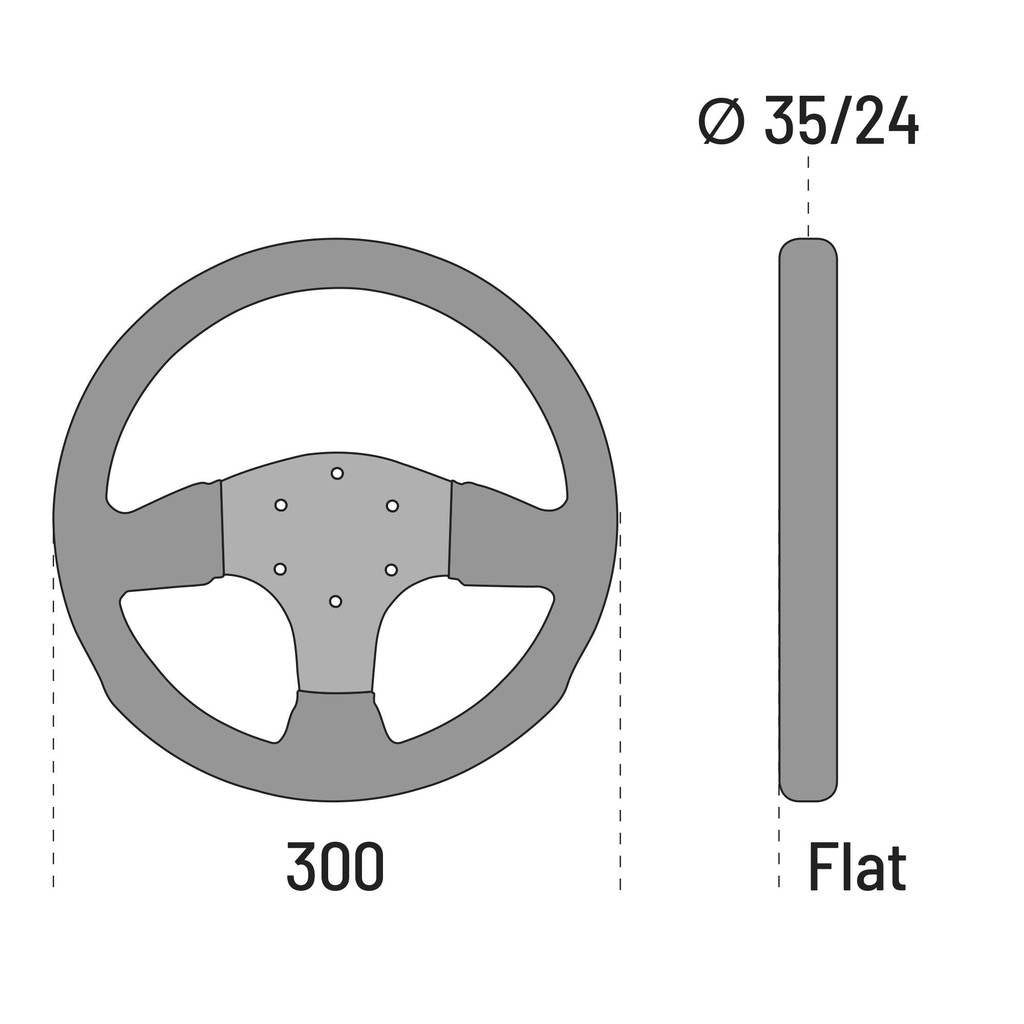 SPARCO 015P300SN Steering wheel P300, suede, black, diam.300mm, reach 00mm Photo-2 