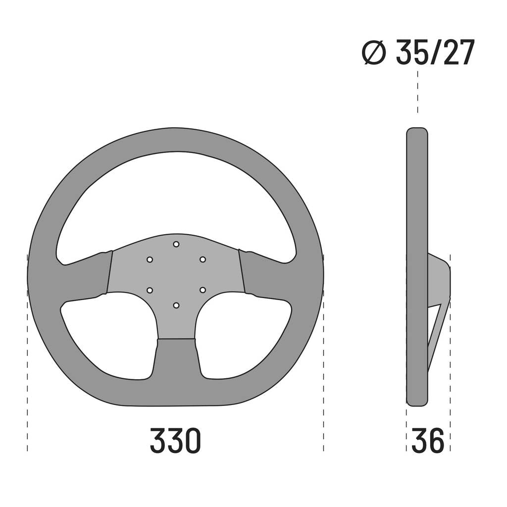 SPARCO 015R353PSN Steering wheel R353, suede, black, diam.330, reach 36mm Photo-2 
