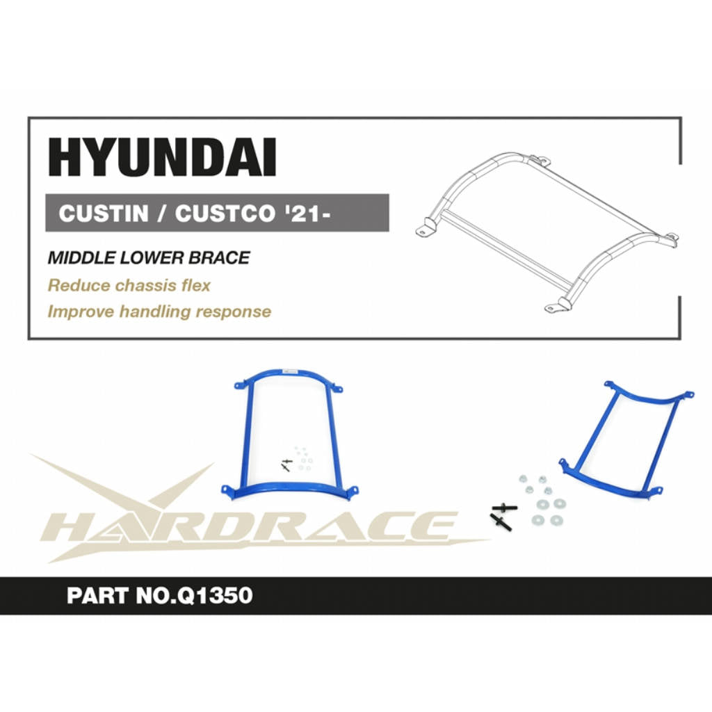 HARDRACE Q1350 Middle lower brace - 1 pcs/set for HYUNDAI Custin / Custo 2021 Photo-1 