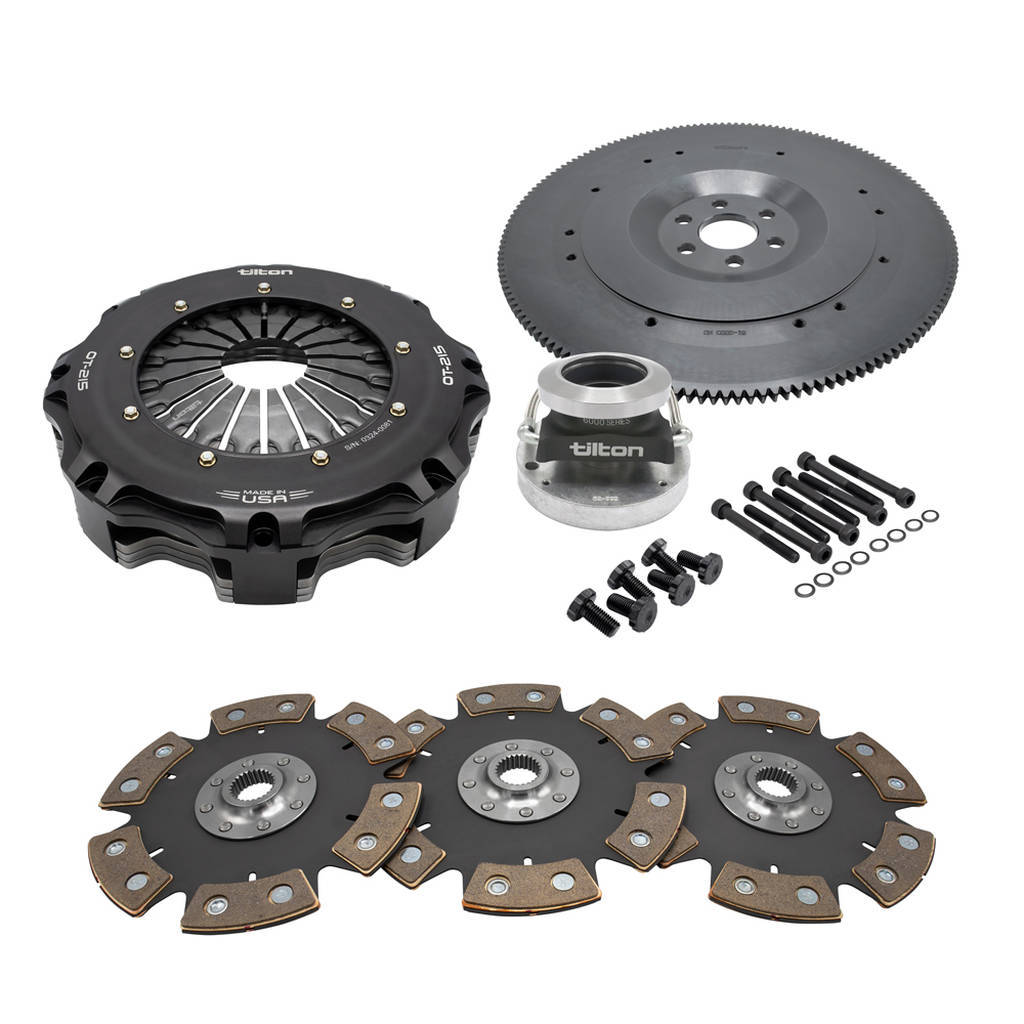 TILTON 58-3304-6012 3-Disc Cerametallic Clutch kit OT-215 for CHEVY CORVETTE C5, Includes hydraulic release bearing Photo-0 