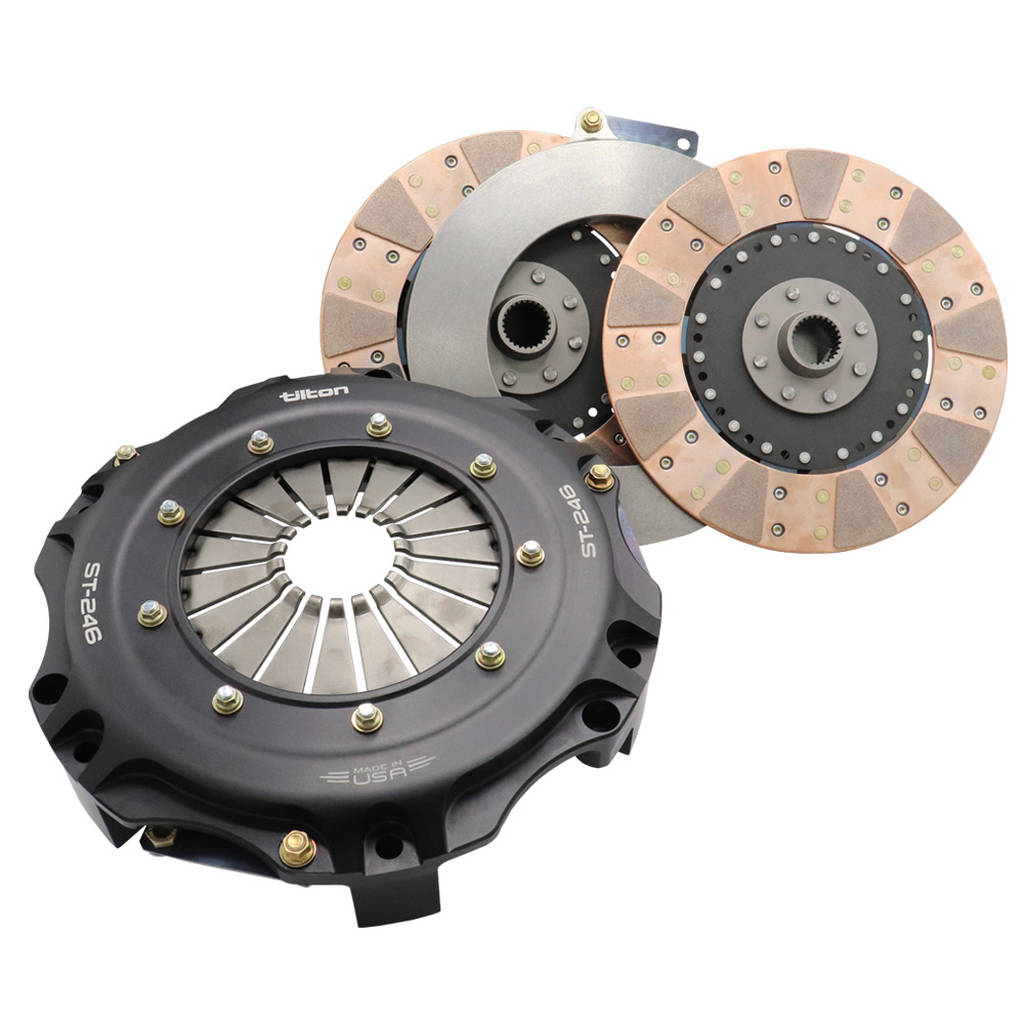 TILTON 69-302UG-14 Clutch ST-246, 2 PL, UHR, Gray, cerametallic, rigid hubs, 30.8mm X 14 Spline Photo-0 