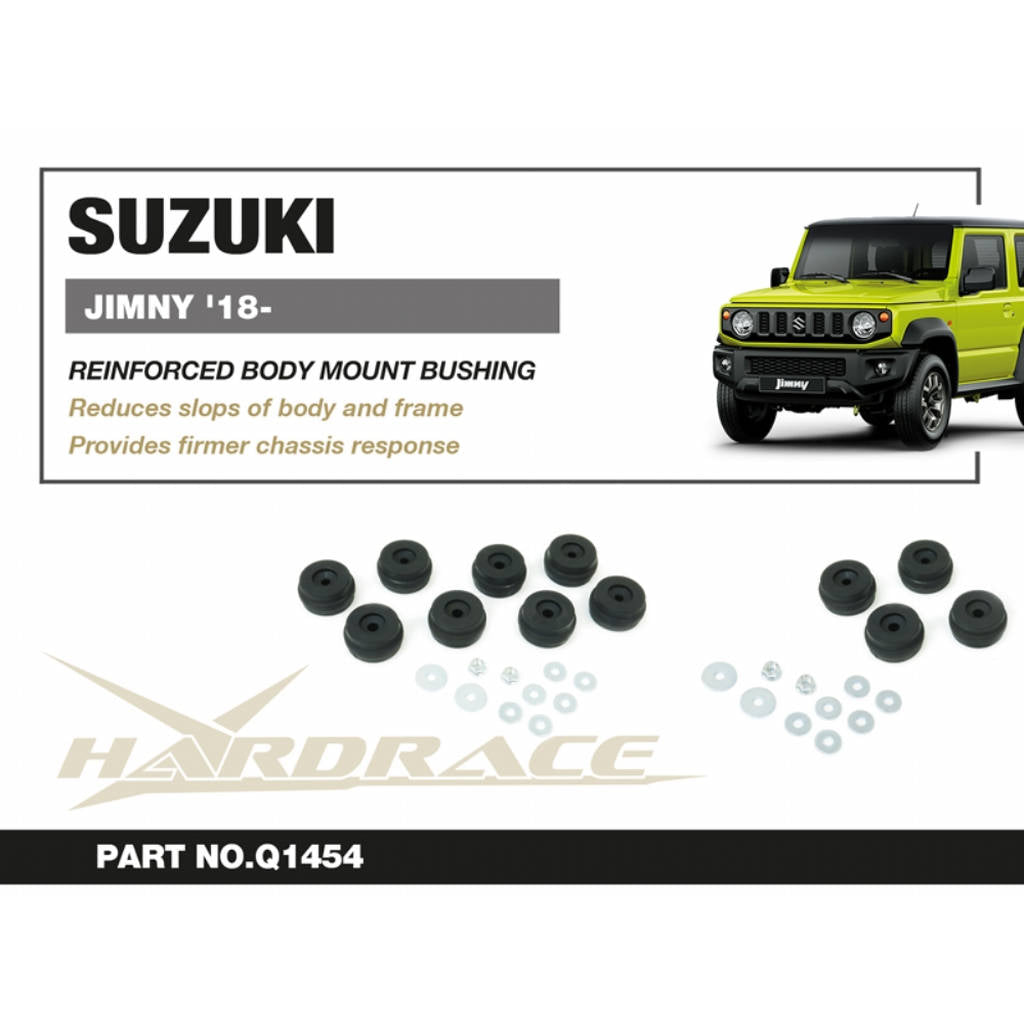HARDRACE Q1454 Reinforced Body Mount Bushing Kit 8pcs for SUZUKI Jimny 2018+ Photo-1 