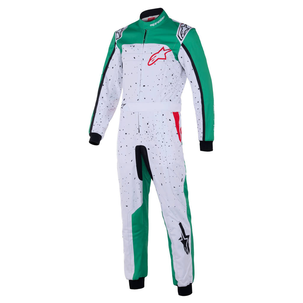 ALPINESTARS 3350225-263-130 Youth Suit for Karting KMX-9 V3 S, White / Green / Red, Size 130 Photo-0 
