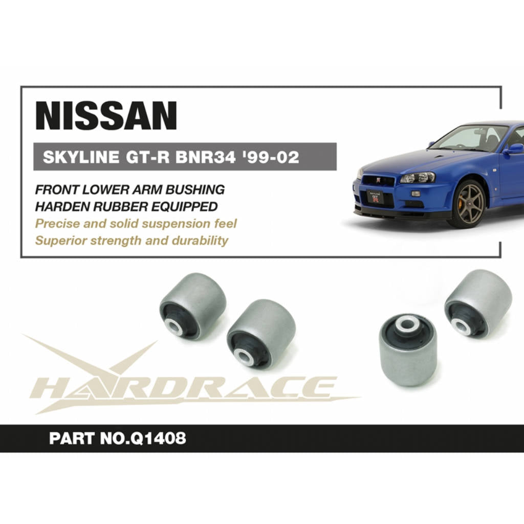 HARDRACE Q1408 Front Lower Arm Bushing (Harden Rubber) 2pcs for NISSAN Skyline GT-R (BNR34) 1999-2002 Photo-4 
