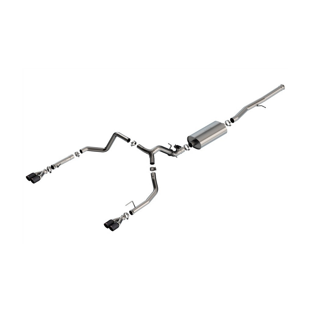 BORLA 140991CFBA Cat-Back Exhaust System 2.75" Touring (3.5" Carbon Fiber Tips) for CHEVROLET Silverado 1500 2024 / GMC Sierra 1500 2024 Photo-0 