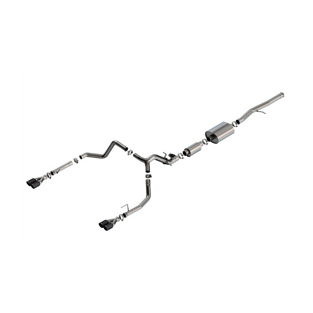 BORLA 140994CFBA Cat-Back Exhaust System 2.75" S-Type (3.5" Carbon Fiber Tips) for CHEVROLET Silverado 1500 2024 / GMC Sierra 1500 2024 Photo-0 