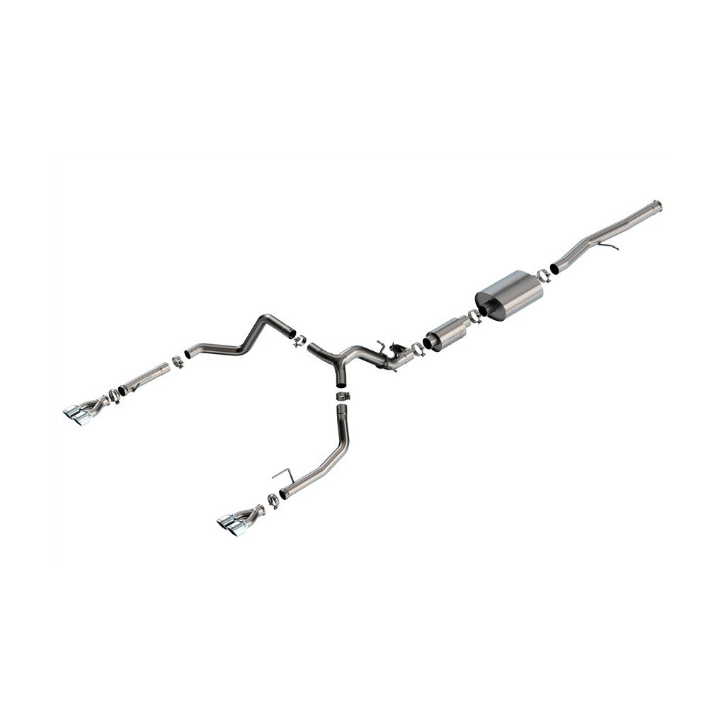 BORLA 140995 Cat-Back Exhaust System 2.75" S-Type (3.5" x 3.28" Bright Chrome Tips) for CHEVROLET Silverado 1500 2024 / GMC Sierra 1500 2024 Photo-0 