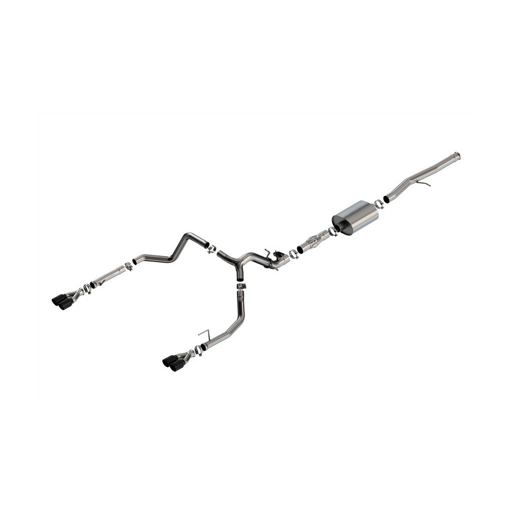 BORLA 140997BC Cat-Back Exhaust System 2.75" ATAK (3.5" Black Chrome Tips) for CHEVROLET Silverado 1500 2024 / GMC Sierra 1500 2024 Photo-0 