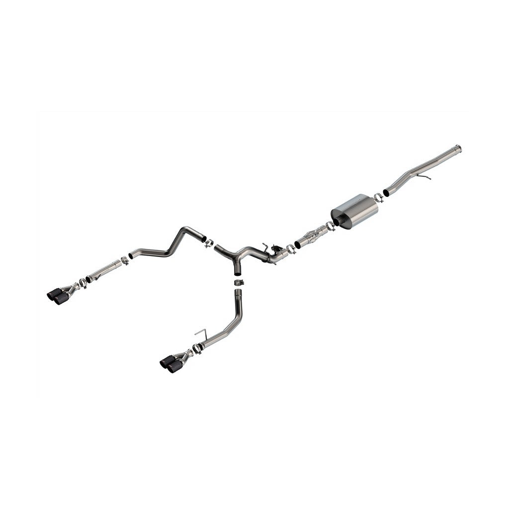 BORLA 140997CFBA Cat-Back Exhaust System 2.75" ATAK (3.5" Carbon Fiber Tips) for CHEVROLET Silverado 1500 2024 / GMC Sierra 1500 2024 Photo-0 