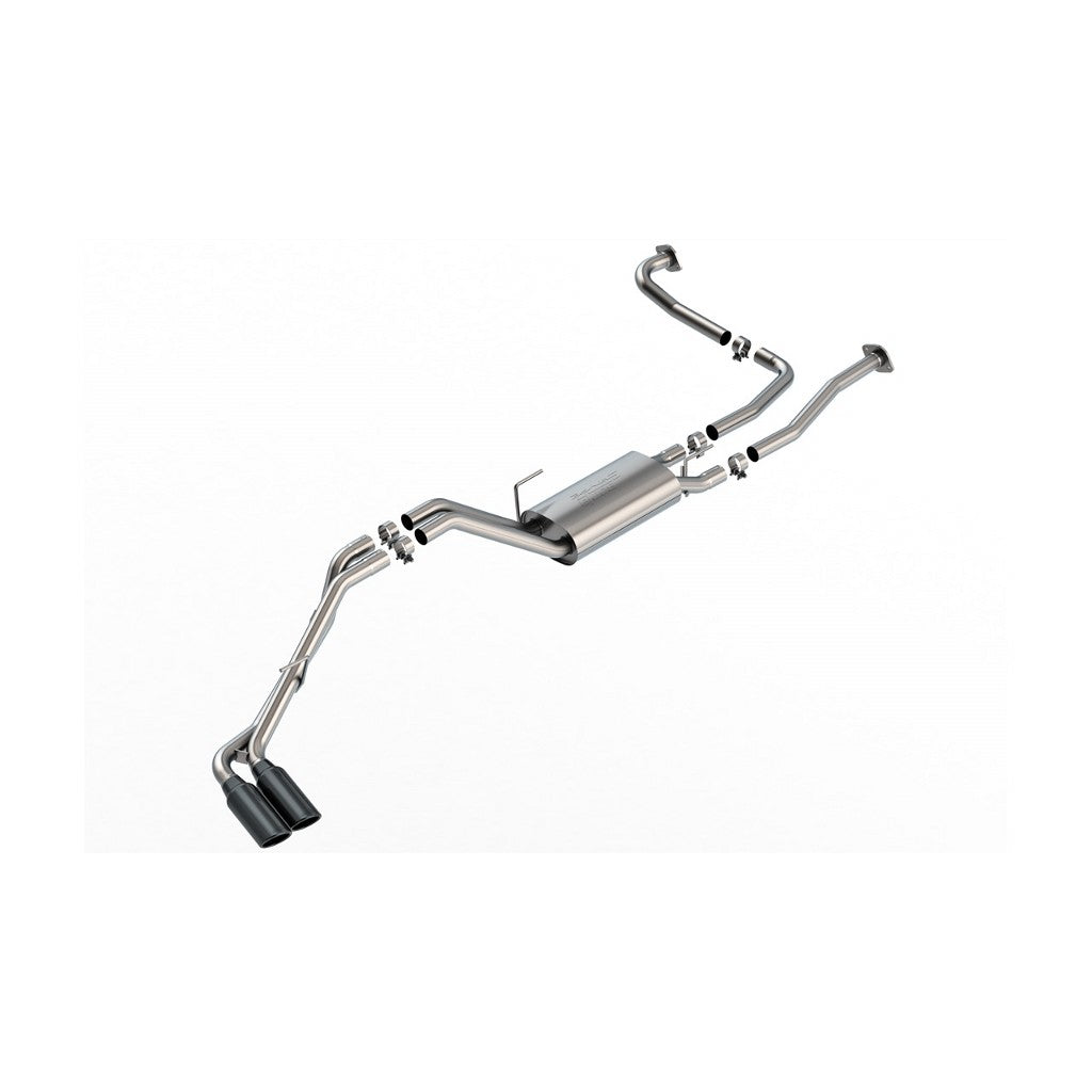 BORLA 140984BC Cat-Back Exhaust System 2.25" S-Type (4" Black Chrome Tips) for NISSAN Frontier 3.8L 2022-2024 Photo-0 