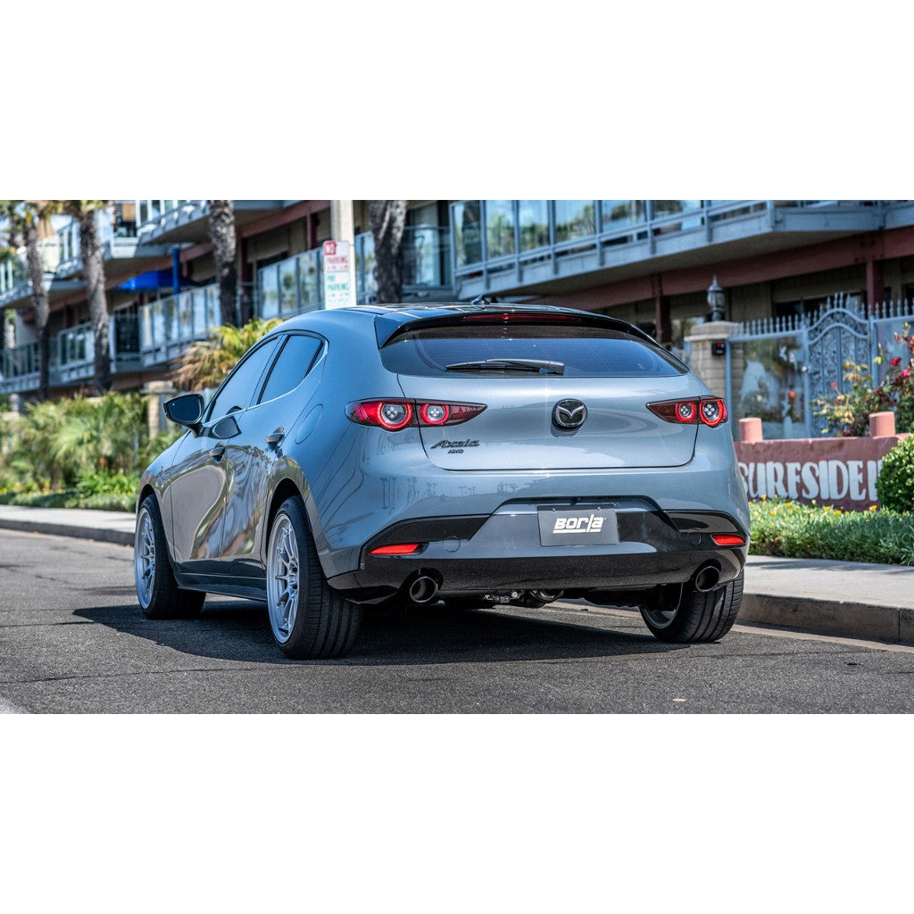BORLA 11970BC Axle-Back Exhaust System 2.5",2", S-Type (4" RD X 8" Black Chrome Tips) for MAZDA 3 2.5L i4 2019-2024 Photo-1 