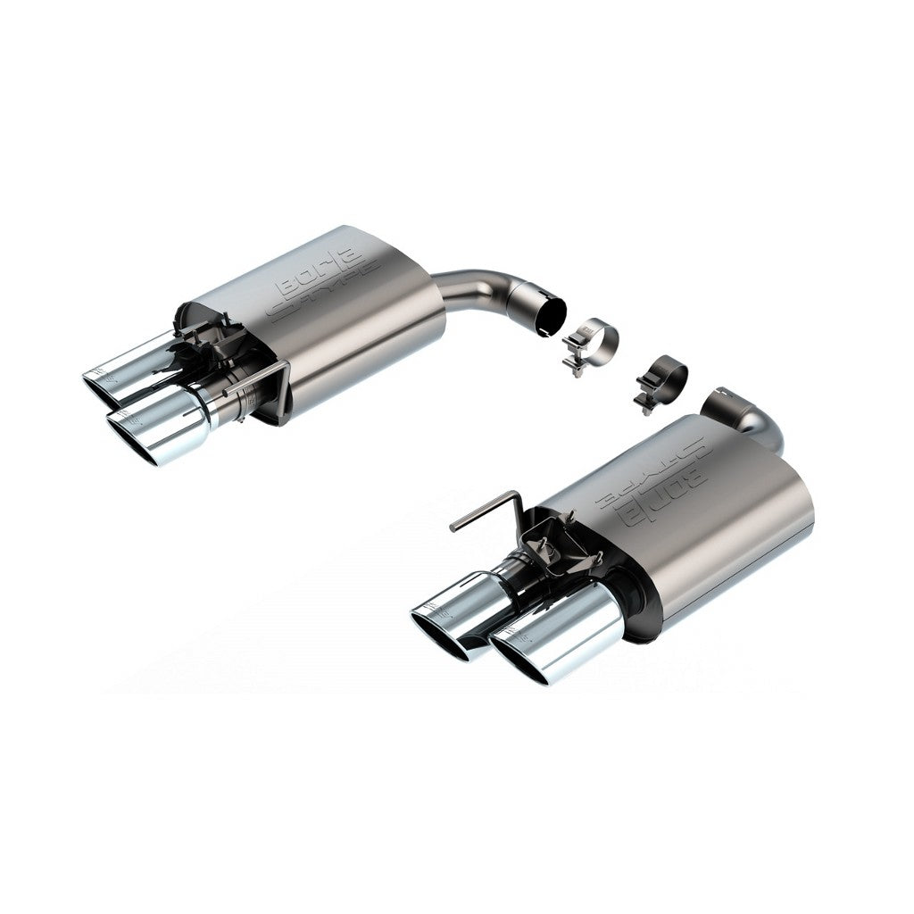 BORLA 11985 Axle-Back Exhaust System 2.5", S-Type (4" RD X 9.50" And 4" RD X 9.00" Tips), Active Exhaust for FORD Mustang GT 5.0L V8 2024 Photo-0 