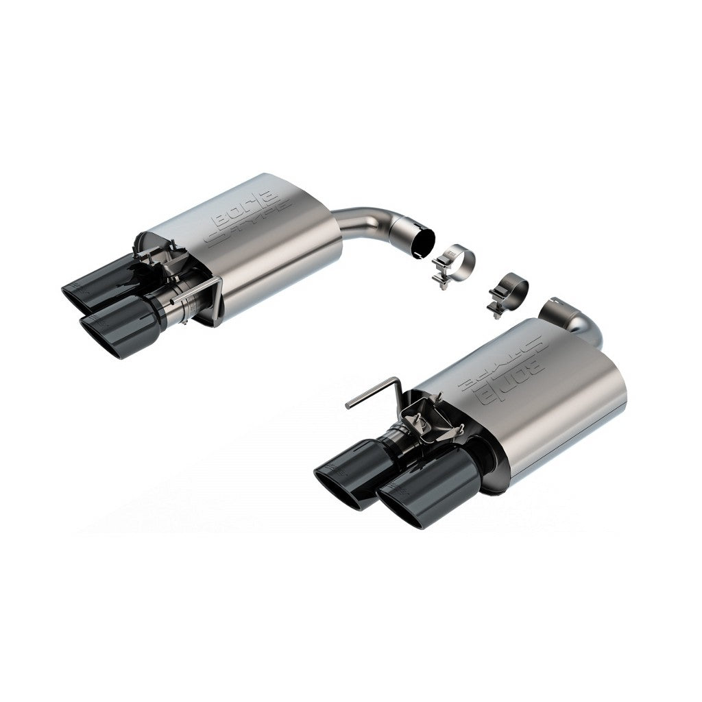 BORLA 11985BC Axle-Back Exhaust System 2.5", S-Type (4" RD X 9.50" And 4" RD X 9.00" Black Chrome Tips), Active Exhaust for FORD Mustang GT 5.0L V8 2024 Photo-0 