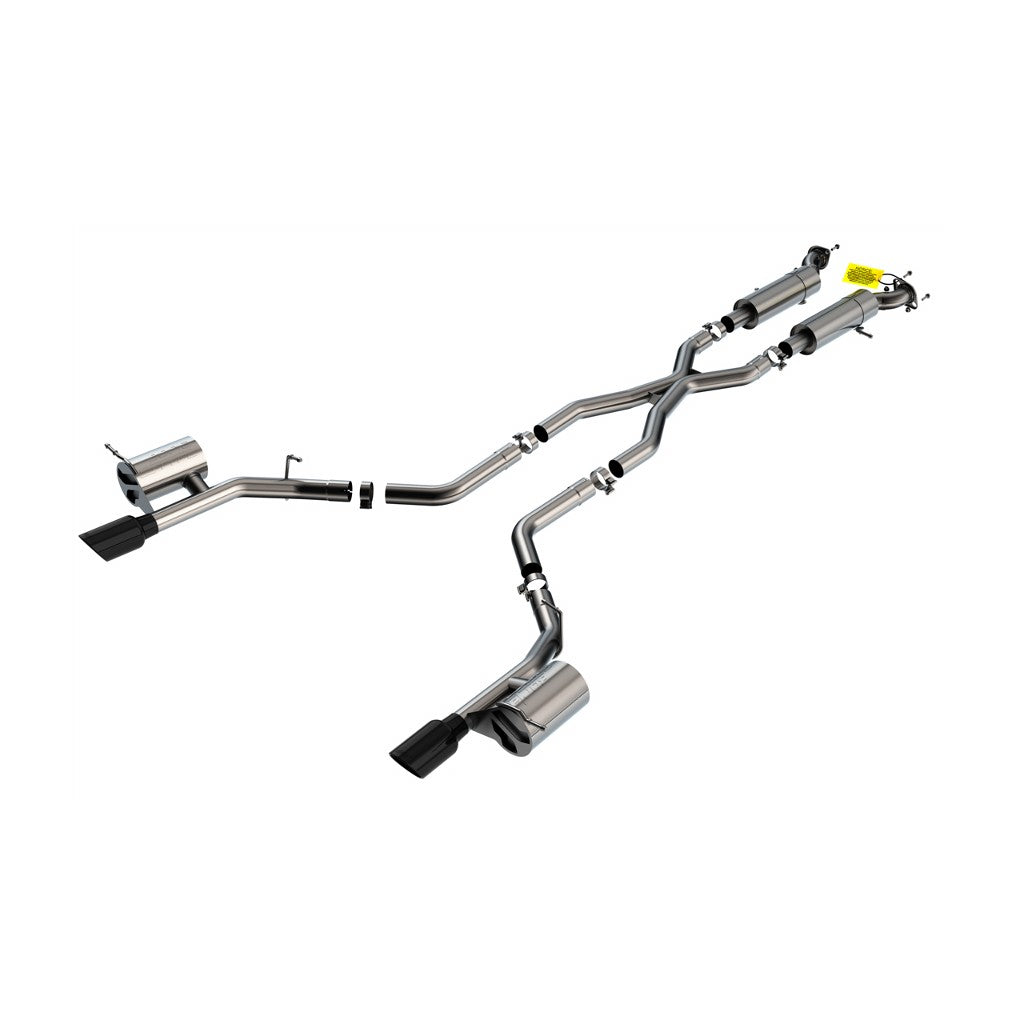 BORLA 140791BC Cat-Back Exhaust System 2.75", S-Type (4.5" RD X 10.00" Black Chrome Tips) for DODGE Durango SRT 6.4L V8 2018-2023 Photo-0 