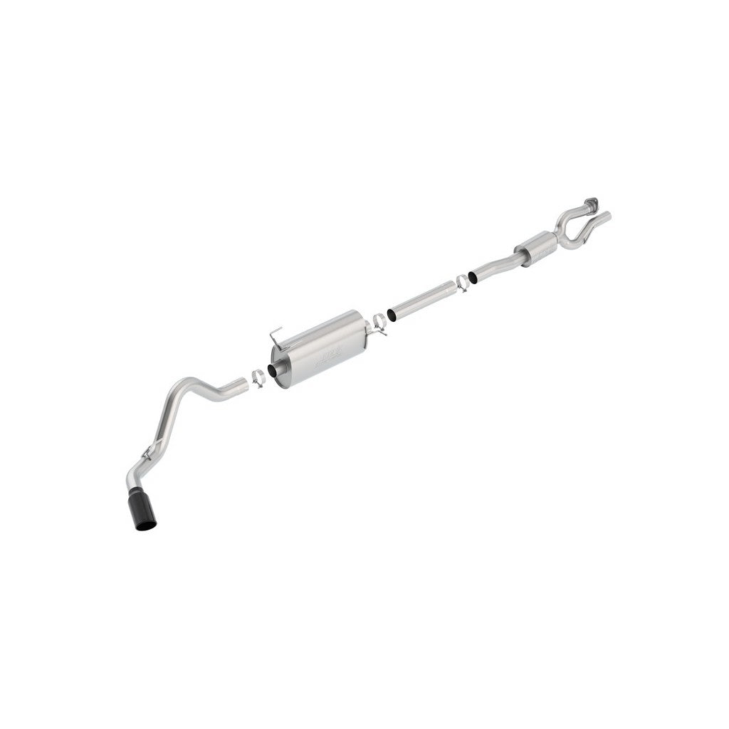 BORLA 140798BC Cat-Back Exhaust System 2.75", 3.5", S-Type (5" RD X 13.5" Black Chrome Tips) for FORD F-250 / F-350 Super Duty 6.2L V8 2017-2023 Photo-0 