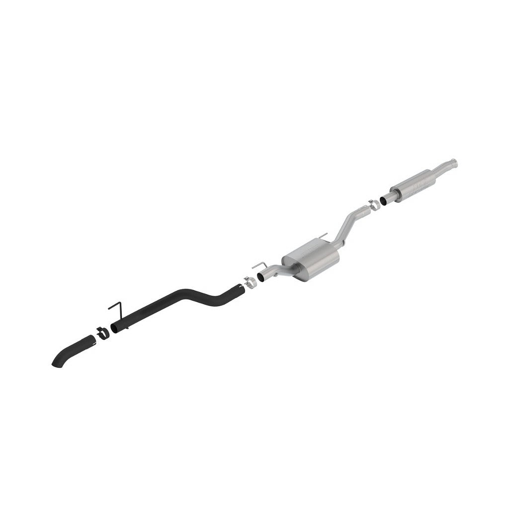 BORLA 140809CB Cat-Back Exhaust System 2.75", S-Type (2.75" Turndown Black Coated Tips) for JEEP Gladiator (JT) 3.6L V6 2020-2023 Photo-0 