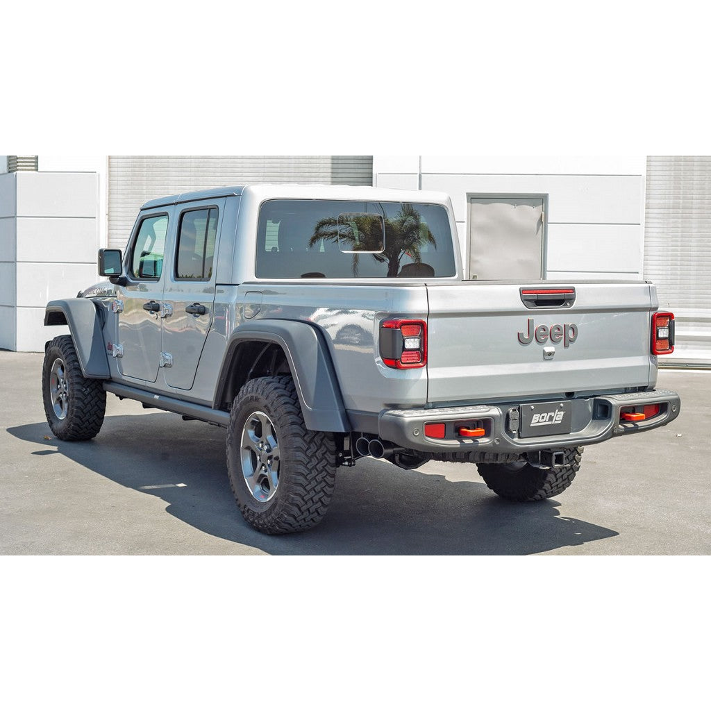 BORLA 140811CB Cat-Back Exhaust System 2.75", Touring (3.5" RD X 6.0" Black Coated Tips) for JEEP Gladiator (JT) 3.6L V6 2020-2023 Photo-1 