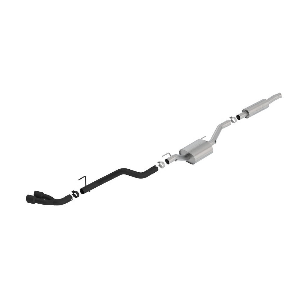 BORLA 140812CB Cat-Back Exhaust System 2.75", S-Type (3.5" RD X 6.0" Black Coated Tips) for JEEP Gladiator (JT) 3.6L V6 2020-2023 Photo-0 