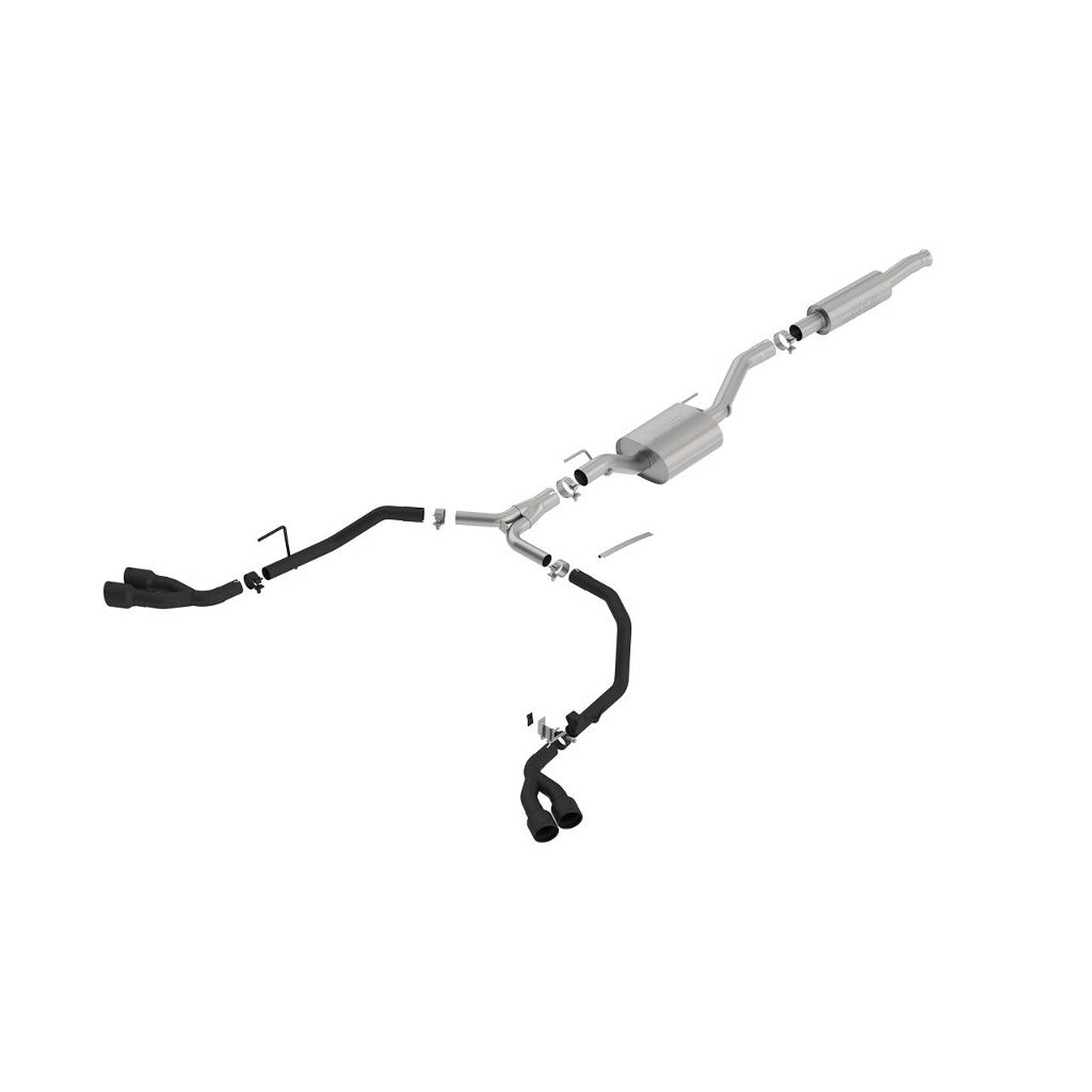 BORLA 140815CB Cat-Back Exhaust System 2.75", 2", S-Type (3.5" RD X 6.0" Ceramic Black Tips) for JEEP Gladiator (JT) 3.6L V6 2020-2023 Photo-0 