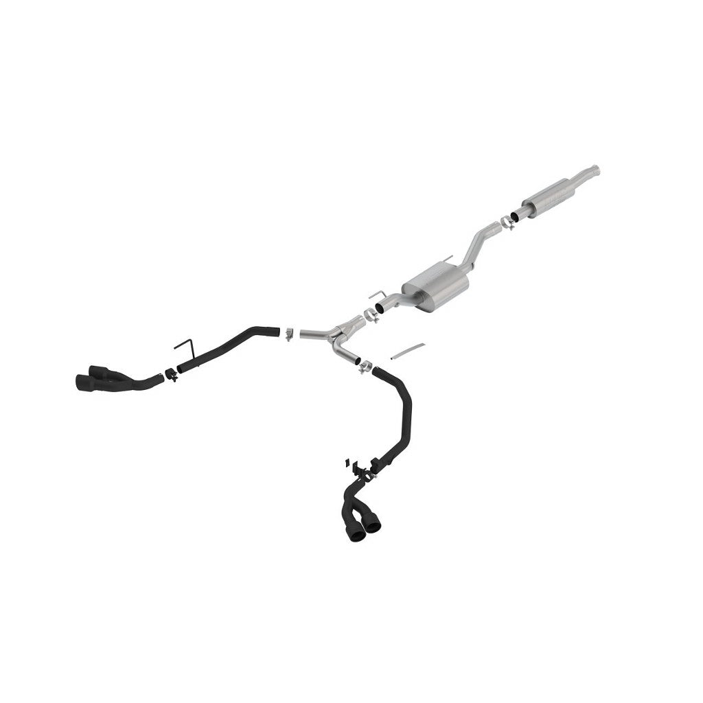 BORLA 140816CB Cat-Back Exhaust System 2.75", 2", ATAK (3.5" RD X 6.0" Ceramic Black Tips) for JEEP Gladiator (JT) 3.6L V6 2020-2023 Photo-0 