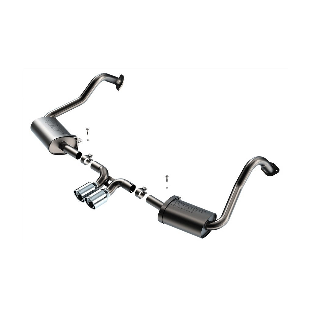 BORLA 140817 Cat-Back Exhaust System 2.25", S-Type (4" RD X 6.5" Tips) for PORSCHE Cayman 718 / Boxster 718 2.0L 2017-2023 2.0L Photo-0 