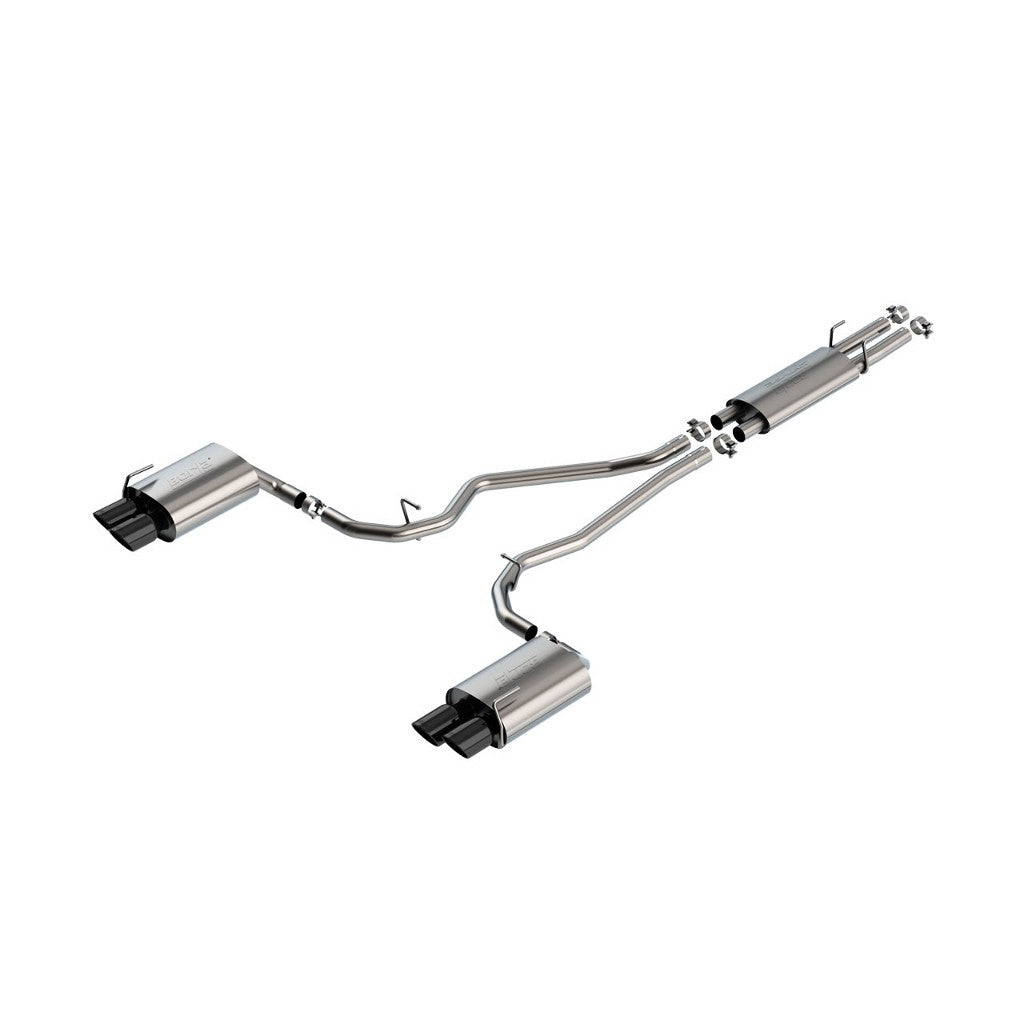 BORLA 140820BC Cat-Back Exhaust System 2.25", S-Type (4" RD X 8.0" And 4" RD X 7.25" Black Chrome Tips) for FORD Explorer ST / Explorer Platinum 3.0L V6 2020-2023 Photo-0 