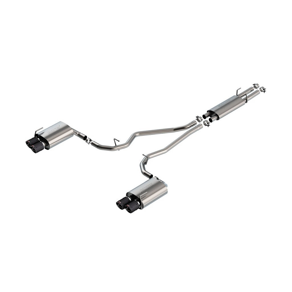 BORLA 140820CF Cat-Back Exhaust System 2.25", S-Type (4" RD X 5.62" Carbon Fiber Tips) for FORD Explorer ST / Explorer Platinum 3.0L V6 2020-2023 Photo-0 