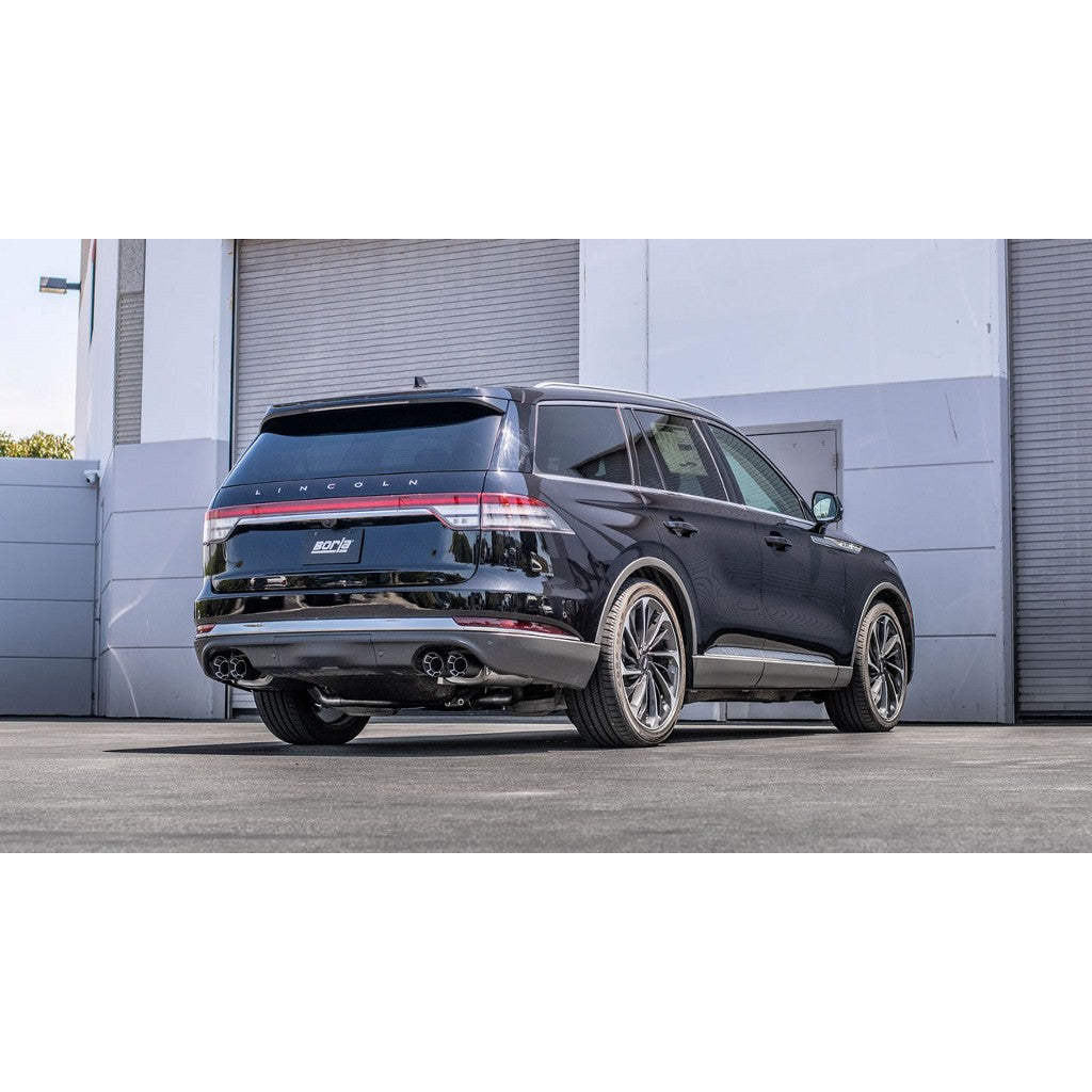 BORLA 140820CF Cat-Back Exhaust System 2.25", S-Type (4" RD X 5.62" Carbon Fiber Tips) for FORD Explorer ST / Explorer Platinum 3.0L V6 2020-2023 Photo-1 