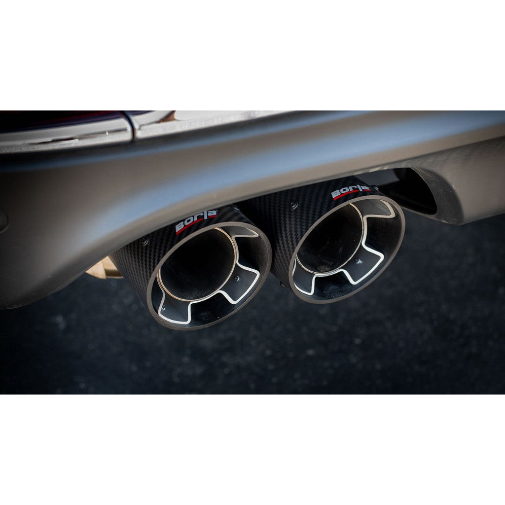 BORLA 140821CF Cat-Back Exhaust System 2.25", ATAK (4" RD X 5.62" Carbon Fiber Tips) for FORD Explorer ST / Explorer Platinum 3.0L V6 2020-2023 Photo-3 