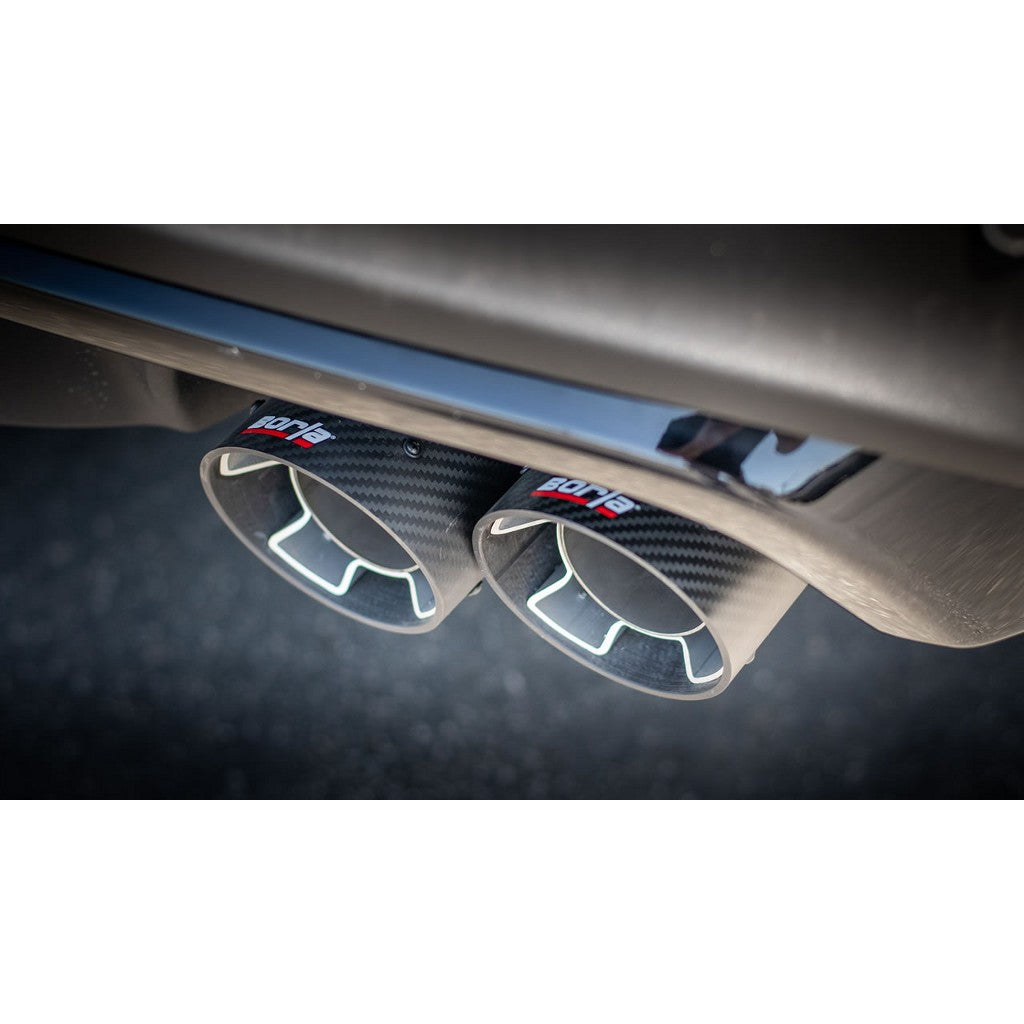 BORLA 140821CF Cat-Back Exhaust System 2.25", ATAK (4" RD X 5.62" Carbon Fiber Tips) for FORD Explorer ST / Explorer Platinum 3.0L V6 2020-2023 Photo-4 
