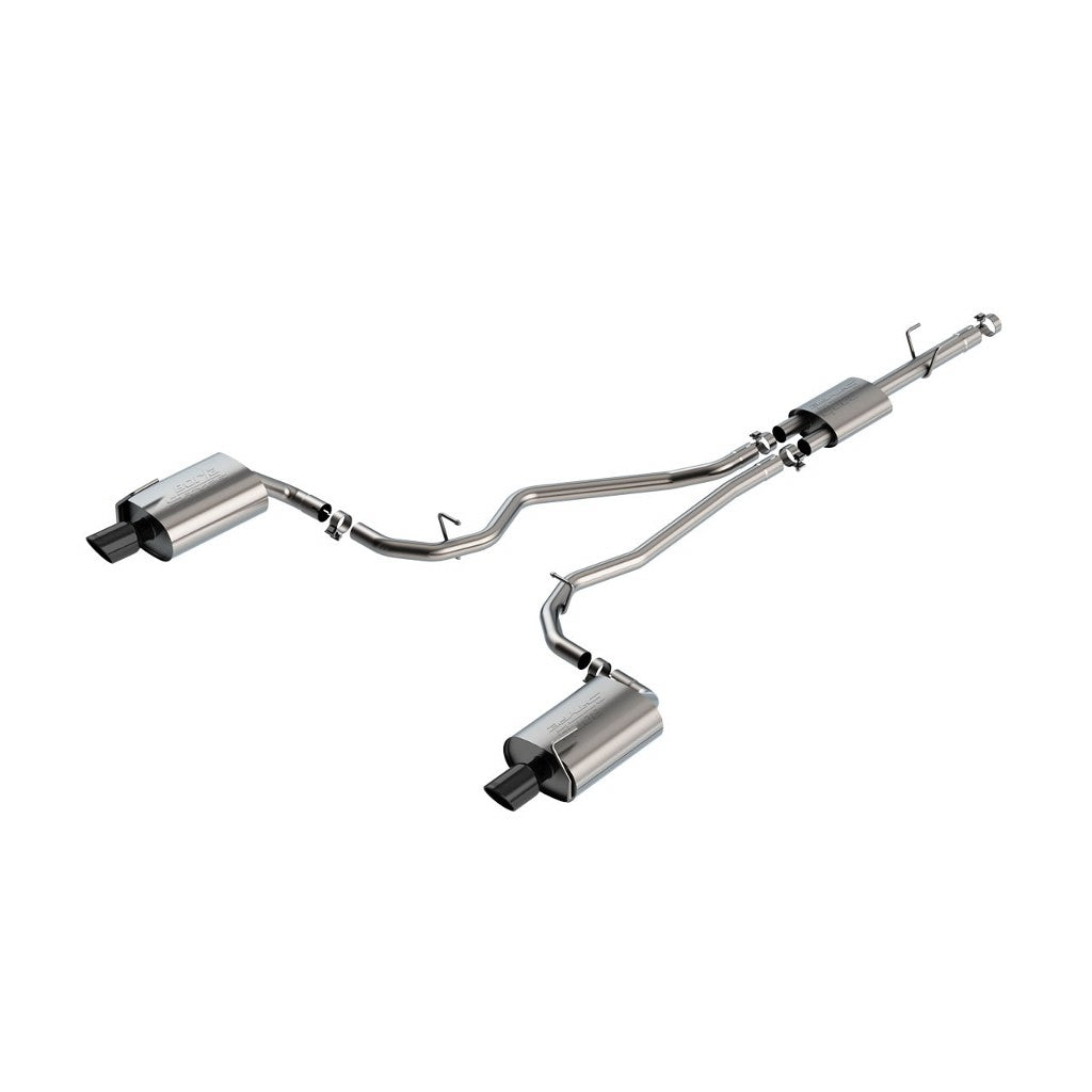 BORLA 140825BC Cat-Back Exhaust System 2.25", S-Type (4" RD X 8.0" Black Chrome Tips) for FORD Explorer Limited 2.3L i4 2020-2023 Photo-0 